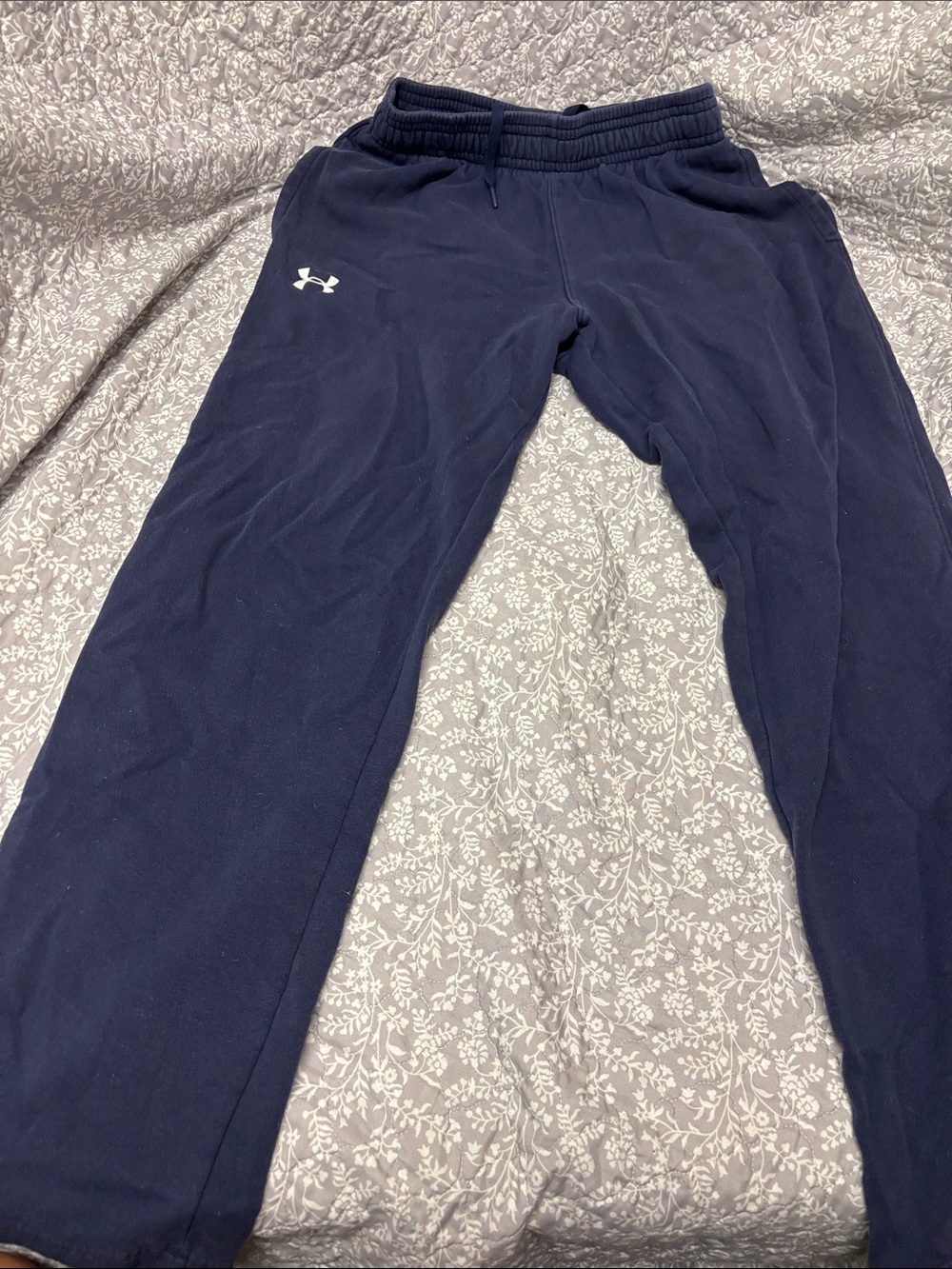 Under Armour Dark Blue Jogger Sweatpants with White Logo